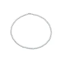 bling jewelry collier traditionnel simple en argent sterling .925 avec petite perle ronde de 6 mm pour femmes et adolescentes poli brillant de 18 pouces
