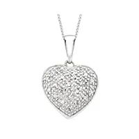 carissima gold - collier femme - or blanc 375/1000 (9 carats) - diamant