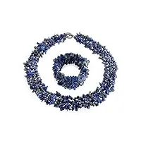 bling jewelry collier large bélière en lapis bleu pour femmes bracelet extensible pour femmes paires de paires