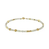 skielka designschmuck collier de perles de qualité supérieure fabriqué en allemagne - argent sterling 925 plaqué or - perles de culture d'eau douce - chaîne pour femme, perle, perle