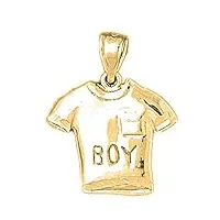 jewels obsession pendentif t-shirt garçon en or jaune 18 carats, fabriqué aux États-unis, métal, métal