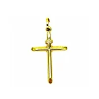 pegaso gioielli – pendentif or jaune 18 carats croix – pendentif crocetta biseautée homme femme enfants