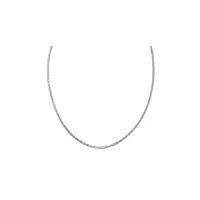 miore collier pour femmes chaîne maille forçat en or blanc 9 carat / 375 or, bijou longueur 45 cm