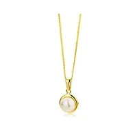 miore - ma9074n - collier femme - or jaune 9 cts 375/1000 1.52 gr - perle d'eau douce
