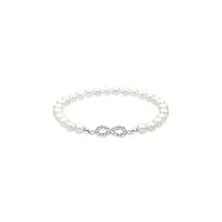elli bracelet infini amour bracelet femme - (925/1000) argent cristal perles d'eau douce