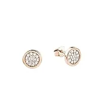 s.oliver boucles d'oreilles en argent 925 sterling pour femmes, avec zirconium synthétisé, 0,8 cm, couleur rose, livré en boîte cadeau de bijoux, 9079223
