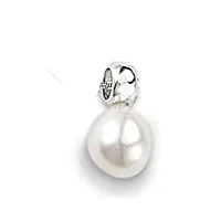 sf bijoux - pendentif or gris 750/1000e et perle d'eau douce - blanc
