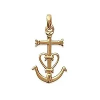 pendentif plaqué or croix de camargues - bijoux femme ancre marine