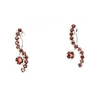 a-bijoux ® boucles d'oreille argent 925 grenat - rouge/argent