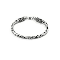 silverly femmes argent sterling .925 bracelet de chaîne serpent byzantin, 18.5 cm