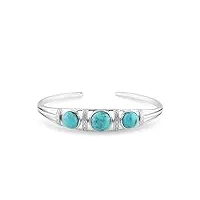 gemondo bracelet turquoise, argent 5,00 ct turquoise cabochon trilogie bracelet