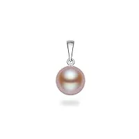 14 k or blanc pendentif perle de culture d'eau douce rose de qualité aaa