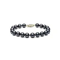 14 k or noir perle de culture d'eau douce bracelet de qualité aa +, 17,8 cm
