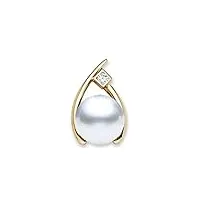 10–11 mm blanc mer du sud perle de culture pendentif de qualité aaa 14 k or jaune avec diamant