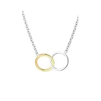 elli collier femme cercles bicolores - (925/1000) argent