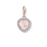 thomas sabo femme pendentif charm cœur rose charm cœur argent sterling 925, plaqué or rose 18 carats 1105-537-9