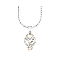 s.oliver collier avec pendentif en argent sterling 925 pour femmes, avec zirconium synth., 42/45 cm, or, cœur, livré en boîte cadeau de bijoux, 9081684