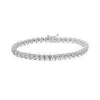 bracelet rivière pour femme en argent sterling avec diamants ronds blancs 0,31 carat