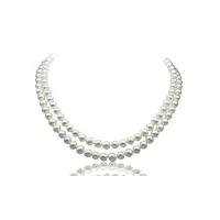 collier de perles blanches pour femmes collier de perles d'eau douce à deux couches pour cadeau de dames pour elle