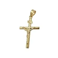 pendentif pour collier croix avec jésus brillant 375 or jaune 24 x 14 mm femmes pendentif