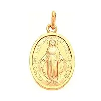 alexander castle médaille miraculeuse catholique en or massif 9 carats - 20 mm x 16 mm - pendentif médaille miraculeuse uniquement avec boîte cadeau - finition mate, or jaune