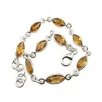 bijoux et objets - bracelet citrine en argent massif 925 - dimensions des pierres 5x10mm