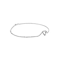 miore bracelet pour femme en or blanc 9 cts 375 serti de diamants 0.07 cts - 18 cm long