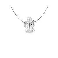drachenfels design grenouille pendentif femme-argent 925/1000 brillant mat-perle-perle d'eau douce blanc-d pour 64/ag