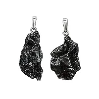 lot de 2 pendentifs clever schmuck - véritables météorites - boucle en argent sterling 925 - avec boîte à bijoux - pour couple