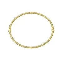 citerna en or jaune 9 carats-diamant rayures bracelet jonc torsadé diamètre 55 mm