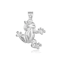 collier pendentif - - 14 ct or blanc 585/1000 grenouille