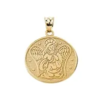 joyara collier pendentif - - 14 ct 585/1000 double face protection or jaune ange charm