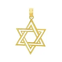 collier pendentif - - 14 ct 585/1000 charm juive - double or Étoile de david