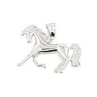 joyara collier pendentif - 10 ct or blanc 471/1000 cheval courir collier pendentif charm (vient avec une chaîne de 45 cm)
