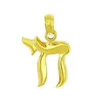 collier pendentif - - 14 ct 585/1000 charm juive - or jaune chai (0,5 ")