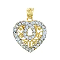joyara collier pendentif - - 14 ct or 585/1000 - des tonnes or avec deux fantaisie-cœur