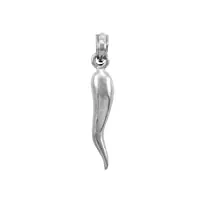joyara pendentif - 14 ct or blanc 585/1000 maïsicello italienne corne pendentif charm