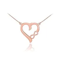 petits merveilles d'amour - 14 ct en or rose 585/1000 infinity-cœur collier de diamants