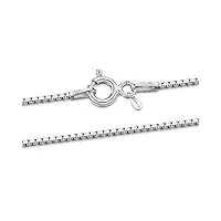 amberta collier chaîne pour femme en 925 argent sterling maille vénitienne 1 mm - 60 cm