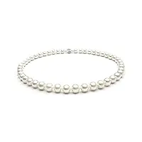 treasurebay superbe collier de perles d'eau douce blanches naturelles de qualité aa de 8 à 9 mm pour femmes et filles (44)