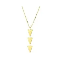 14 k or jaune trois à suspendre triangle pendentif sur collier 45,7 cm