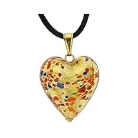 glass of venice pendentif coeur de murano - confettis multicolores