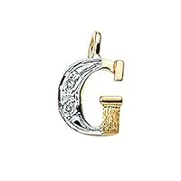 lettre pendentif g avec zirconium en or 585 or 14 carats