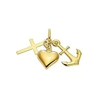 pendentif à amour – espoir pendentif, crois en or 585 or 14 carats