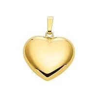 pendentif en forme de cœur, pendentif en or jaune 585 14 carats