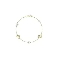cleor bracelet en or 375/1000 jaune et perle de culture blanche