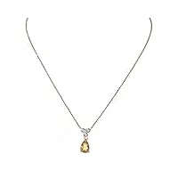 bijoutier damiata – collier ras du cou femme en or jaune 18 carats avec diamants et quartz