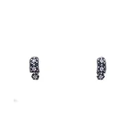 bijoutier damiata – boucles d'oreilles pendantes en or blanc 18 carats carats avec zirconium