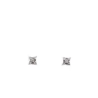bijoutier damiata – boucles d'oreille femme point lumière en or blanc 18 carats avec diamants