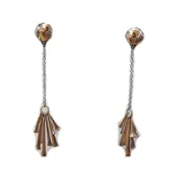 bijoutier damiata – boucles d'oreilles pendantes en or rose et blanc 18 cts cts